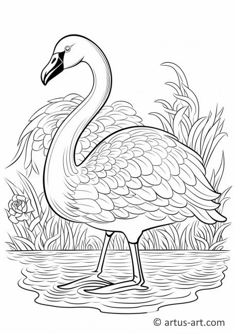 Flamingo Artist Coloring Page